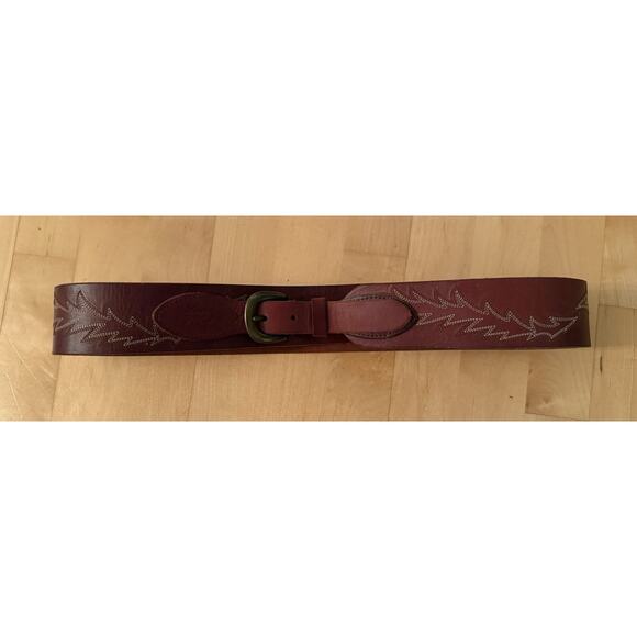 Lauren Ralph Lauren Accessories - Lauren Ralph Lauren Engraved Western Brown Leather Belt XL